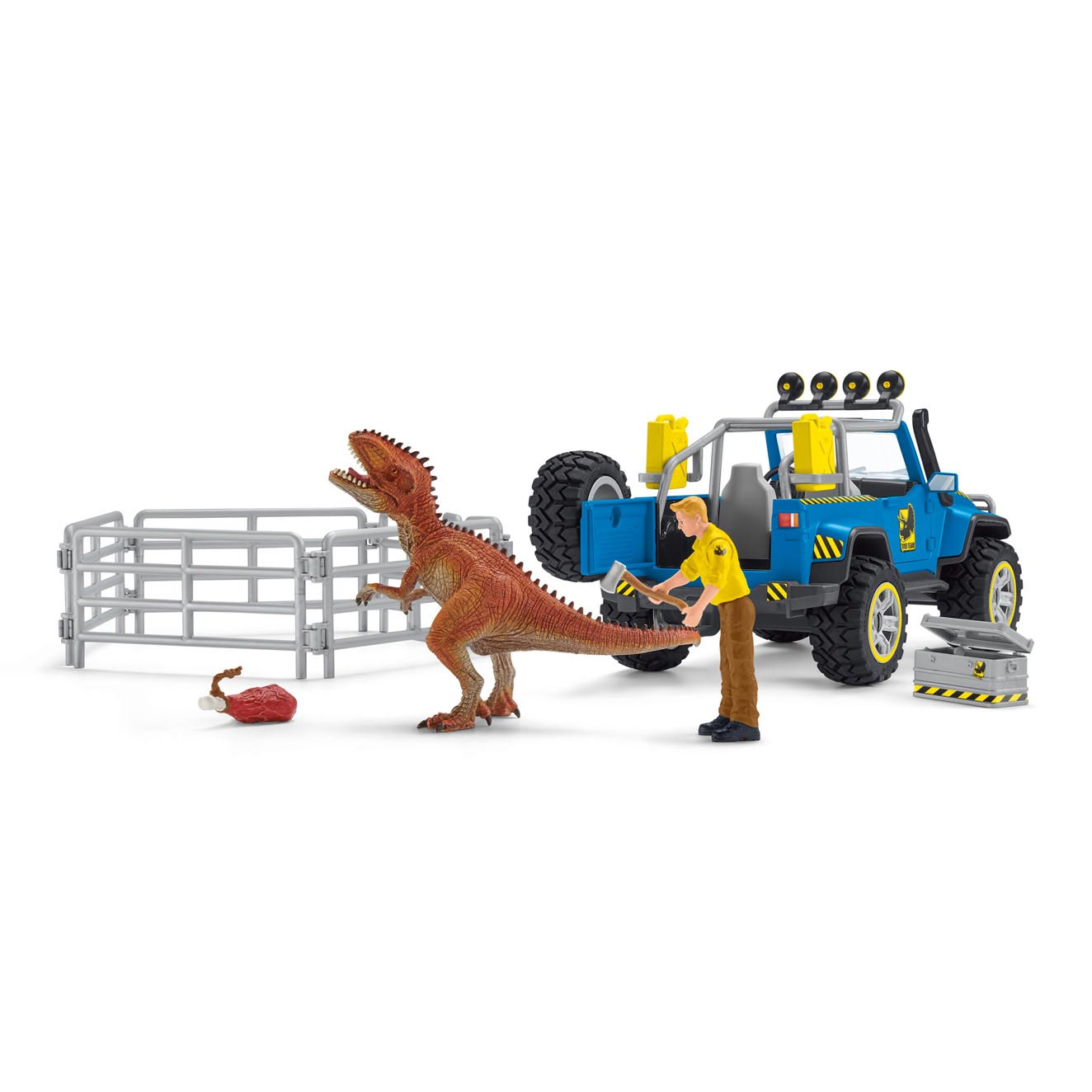 Veicolo fuoristrada di Schleich Dinosaurs con Wachtpost 41464