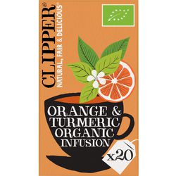 Té clipper naranja cúrcuma bolsas de infusión orgánica