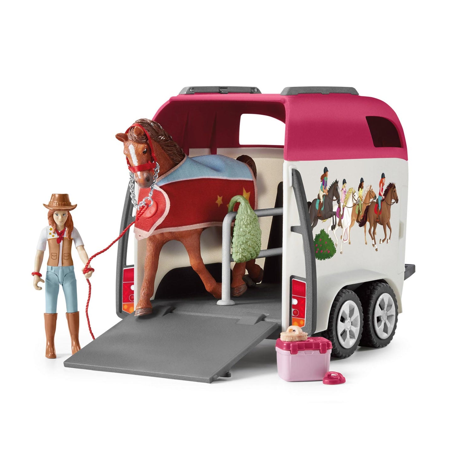 Avventura del Schleich Horse Club con rimorchio per auto e cavalli