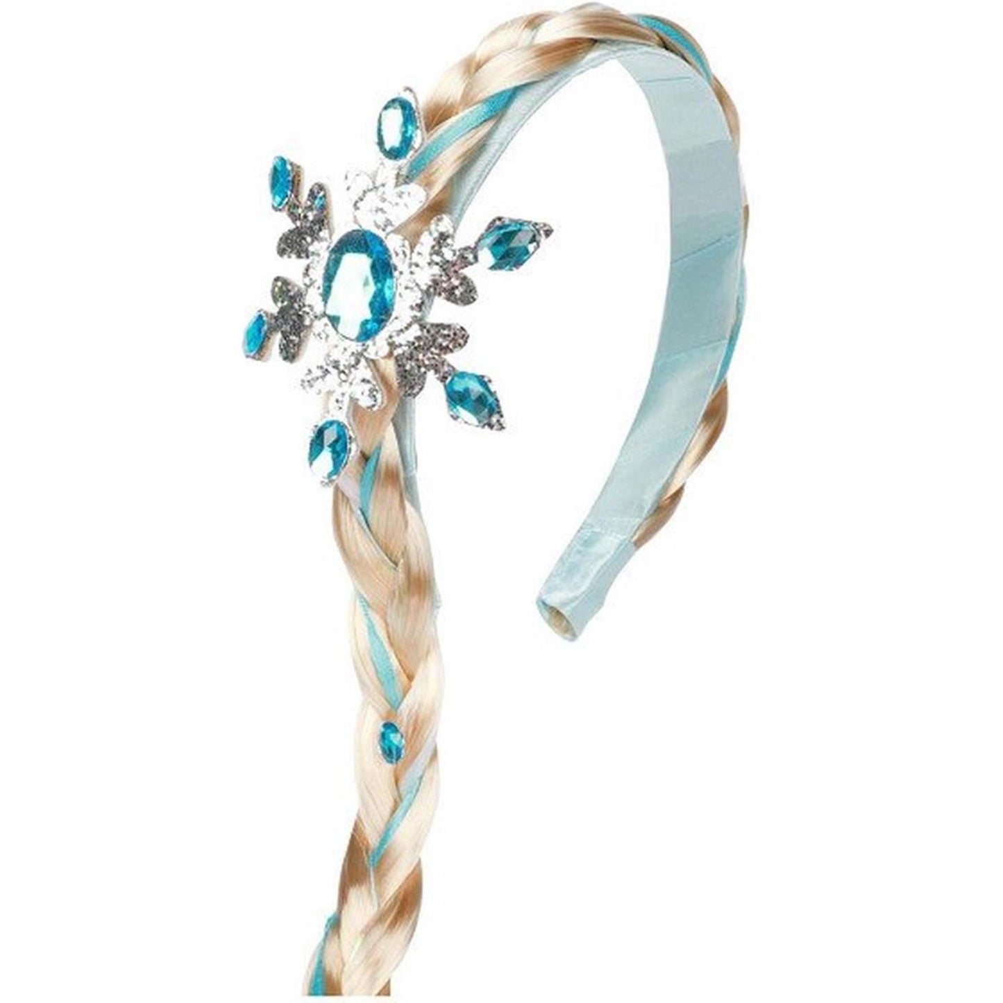 Diadema de hielo con trenza larga y cristal de hielo