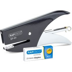 Pinza per punti metallici Rapesco 21 4 12 fogli nera 8 x 1,8 x 18,5 cm