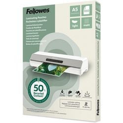 Laminating pouches fellowes 100143437 transparent a5 matt