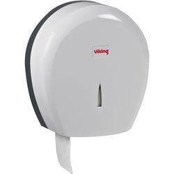 Distributore di carta igienica Viking jumbo 400 in plastica bianca con serratura