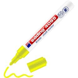 Pennarello a gesso edding 4095 punta tonda media 3 mm giallo fluo