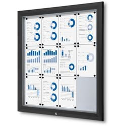 Vergrendelbaar notitiebord showdown sct12xa4phc9005 zwart aluminium