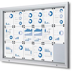 Tablón de anuncios con cerradura enfrentamiento sct18xa4ph aluminio plateado