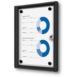Lockable notice board showdown scxs1xa4c9005 black aluminum