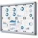 Lockable notice board showdown scsl8xa4 silver aluminum
