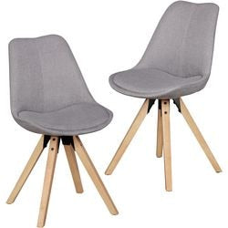 Dining room chair Wohnling wood, plastic, fabric Scandinavian style gray WL5029