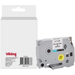Nastro per etichettatura Viking Tze-241 Brother nero su bianco