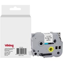 Nastro per etichettatura Viking Tze-261 Brother nero su bianco