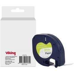 Nastro per etichettatura Viking S0721660 Dymo nero su bianco
