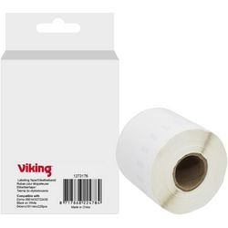 Rotolo di etichette viking s0722430 dymo nero su bianco