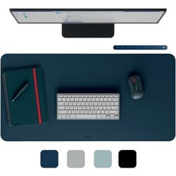 Leitz protector de escritorio grande 80×40 cm – antideslizante – tapete de escritorio – impermeable – para teclado y ratón – azul noche