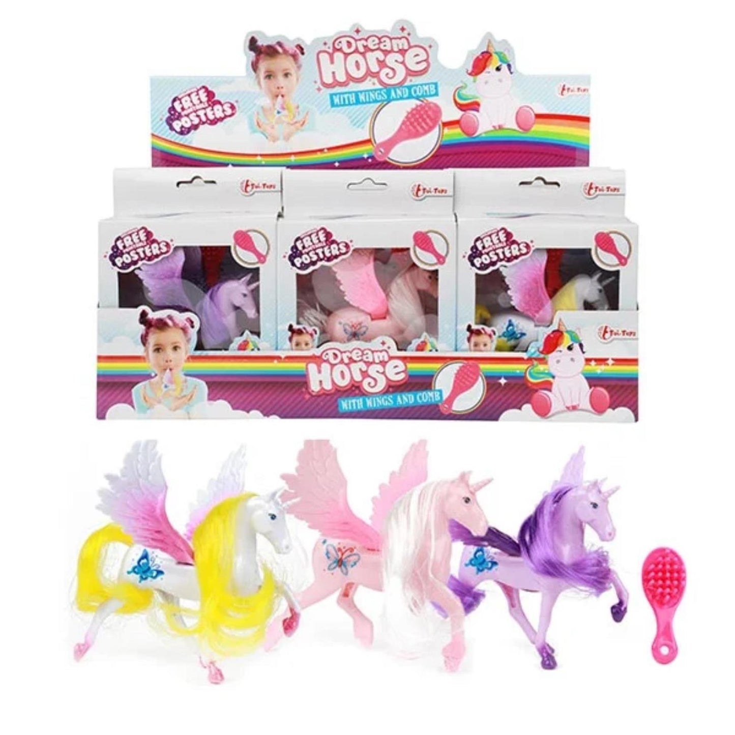 Dream Horse Unicorn Play Figura Pegasus con pincel