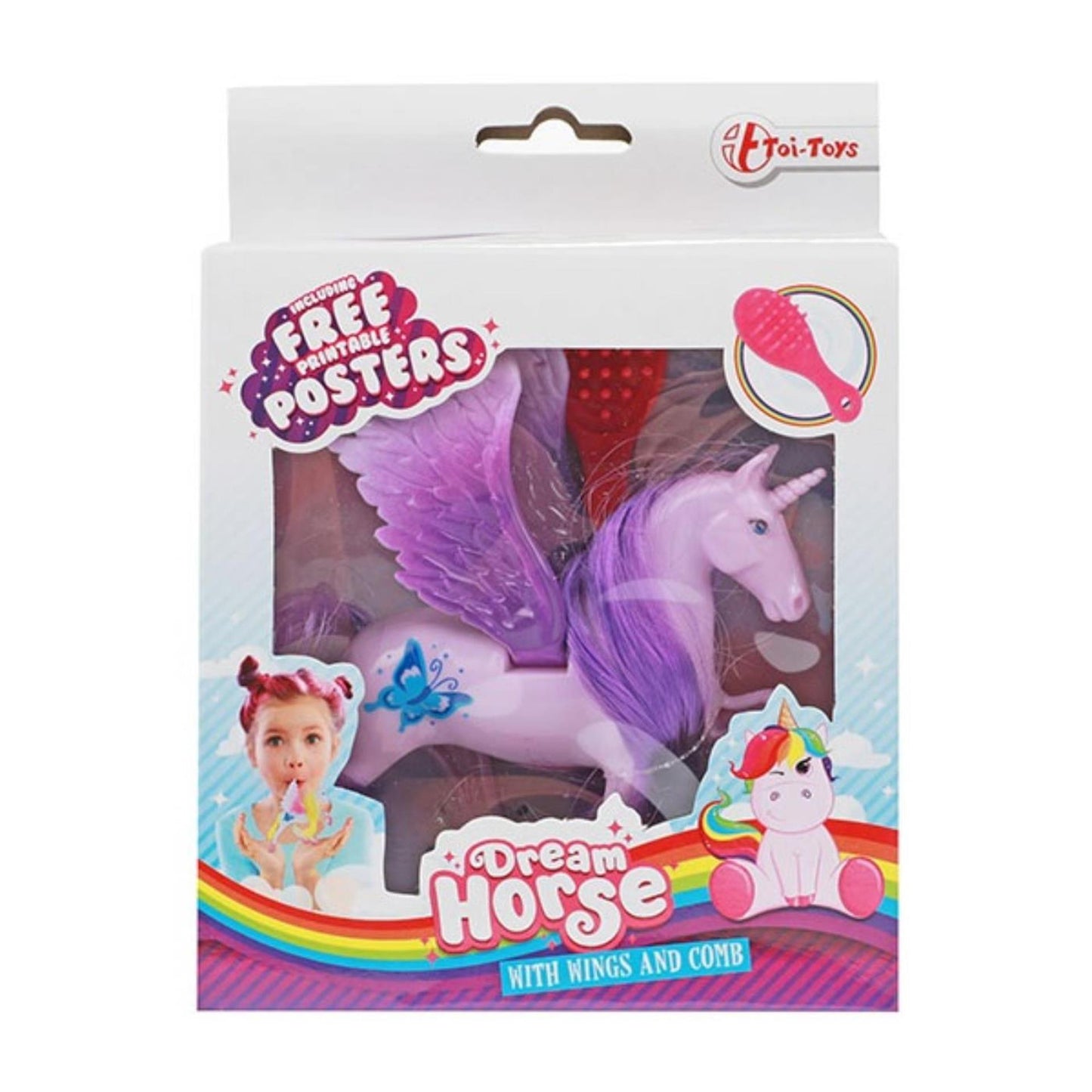 Dream Horse Unicorn Play Figura Pegasus con pincel