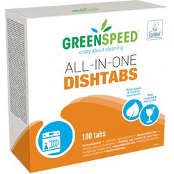 Pastillas para lavavajillas todo en uno Greenspeed operación 3 en 1, 100 piezas
