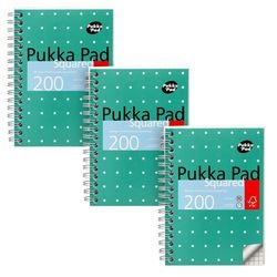 Bloc de notas pukka metálico a6 cuadros verde 200 páginas 3 piezas