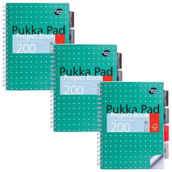 Lecture block pukka metallic b5 checked green 200 pages 3 pieces