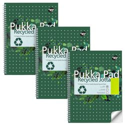 Bloque de conferencias pukka reciclado A4 cuadros verde 110 páginas 3 piezas