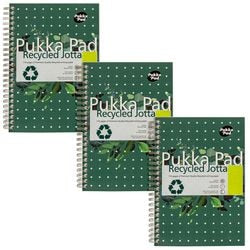 Lecture block pukka recycled a5 lined green 110 pages 3 pieces