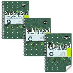 Bloque de conferencias pukka reciclado A5 cuadros verde 110 páginas 3 piezas
