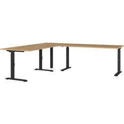 Escritorio esquinero germania agenda roble 2.400 (an) x 2.200 (p) x 910 (al) mm
