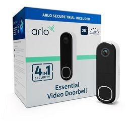 Arlo 2k wireless video doorbell with camera, 1 doorbell, white