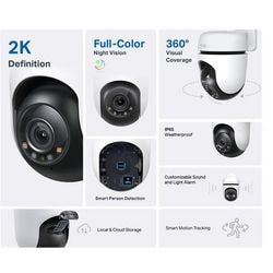 Tapo Tp-link - telecamera di sicurezza - ruotabile a 360° - visione notturna - resistente all'acqua
