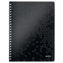 Lecture pad leitz wow a4 checked soft cover perforated black