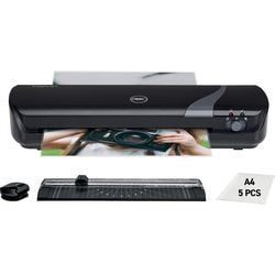 Gbc laminator inspire+ - black - a4 - 125 micron with hobby kit, incl. 1x corner rounder, 1x paper roll cutting machine and a starter pack with 5x a4 laminating pouches