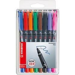 Marcador permanente fino Stabilo Ohpen en estuche - 8 uds.
