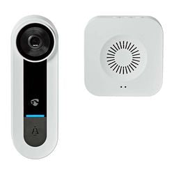 NEDIS WIFDP40CWT SmartLife Video Doorbell Wi-Fi NetsVoeding 1536x1536 MicroSD de almacenamiento en la nube (opcional) (no incluido) ONVIF IP65 con sensor de movimiento blanco