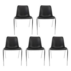 Sedia visitatore viking iris cromo nero impilabile 5 pezzi