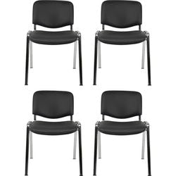 Sedia visitatore viking d5c in cromo nero impilabile 5 pezzi