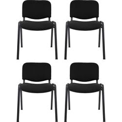 Sedia visitatore viking d5s in nero impilabile 4 pezzi