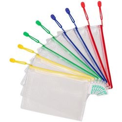 Borsa portaoggetti Djois con cerniera a5 - 235x165mm - PVC - assortiti - confezione da 8 pezzi