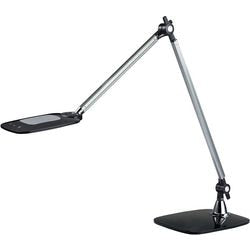 Lampada da scrivania alimentata da paperflow LED argento, alimentazione da rete nera 475x170x530 mm