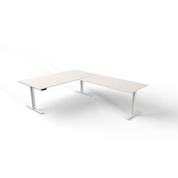 Scrivania sit-stand Kerkmann Move 3 a forma di L bianca