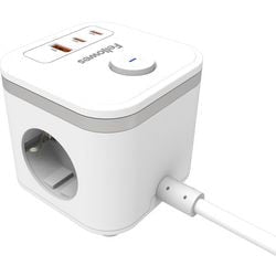 Regleta Fellowes power cube - tipo f - 3 enchufes + 2x USB-C USB-A - cable de extensión de 2 m - con interruptor - gestión de cables de escritorio