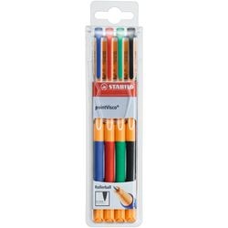Stabilo pointvisco - rollerball - tinta gel - mediana 0,5 mm - estuche con 4 colores