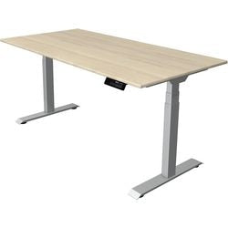 Scrivania sit-stand Kerkmann move 1 acero stabile, argento 1270 mm x 1600 mm