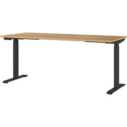 Scrivania sit-stand germania 7909-593be rovere navarra, base a T nera