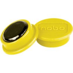 Nobo magnetic whiteboard magnets - pack of 10 - 24mm magnets - yellow