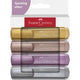Marcador de texto faber-castell 46 - 4 piezas - metálico - fc-254674