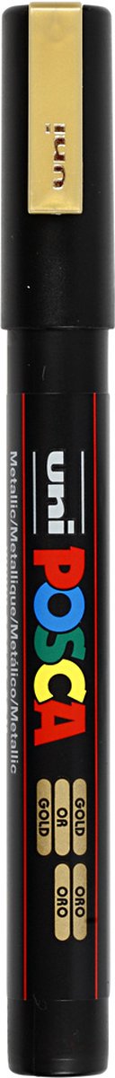 Marcador POSCA uni-Posca, AFM PC-3M, espesor de línea 0.9-1.3 mm, fino, oro, 1 pieza