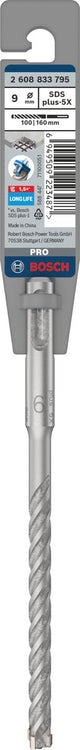 Taladro percutor bosch pro sds plus-5x, 9 x 100 x 160 mm