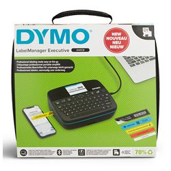 Kit stampante per etichette portatile Dymo label manager executive 640 cb con custodia per il trasporto e 3 cassette per etichette | Etichettatrice compatta per azerty | Connettività USB Bluetooth | compatibile con etichette d1