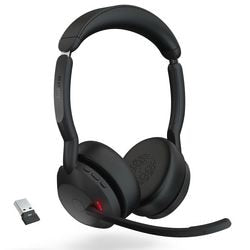 Jabra evoluciona2 55, auriculares supraaurales uc (negro, estéreo, USB-A, Link380a, certificado para Google Meet y Zoom)
