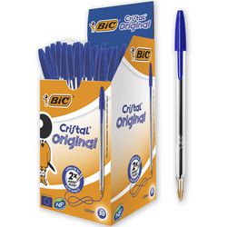 Confezione da 50 penne Bic blu cristallo
